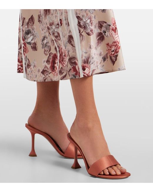 AMINA MUADDI Pink Andreea Satin Sandals