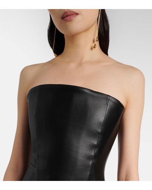 Alex Perry Women's Black Strapless Leather Midi Dress - www.benaras.co Alex Perry Women's Black Strapless Leather Midi Dress - www.benaras.co