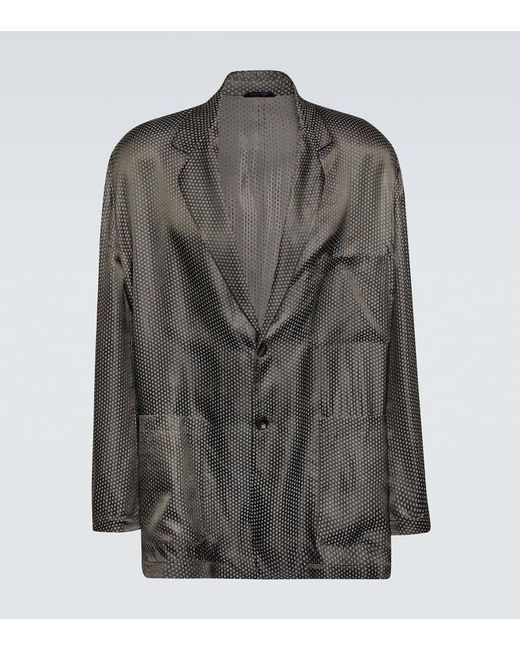 Chaqueta de traje en jacquard Giorgio Armani de hombre de color Gray