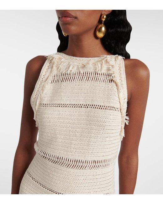 Isabel Marant Natural Araliage Macrame Cotton Minidress