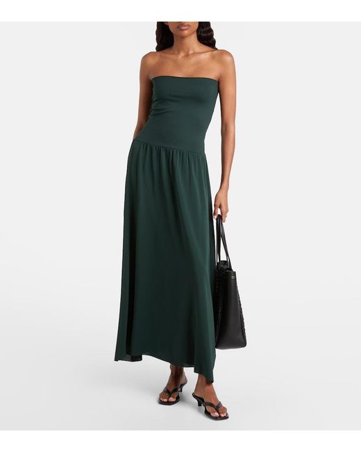 Eres Green Oda Jersey Crepe Maxi Dress