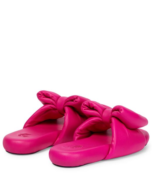 Off-White c/o Virgil Abloh Padded Leather Slides in Pink | Lyst