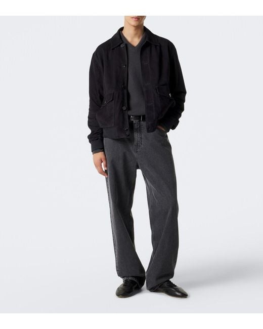 Arma Blue Tomme Reversible Suede Blouson Jacket for men