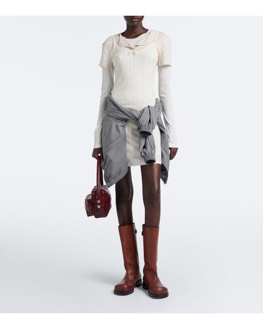 Acne Natural Layered Knitted Minidress