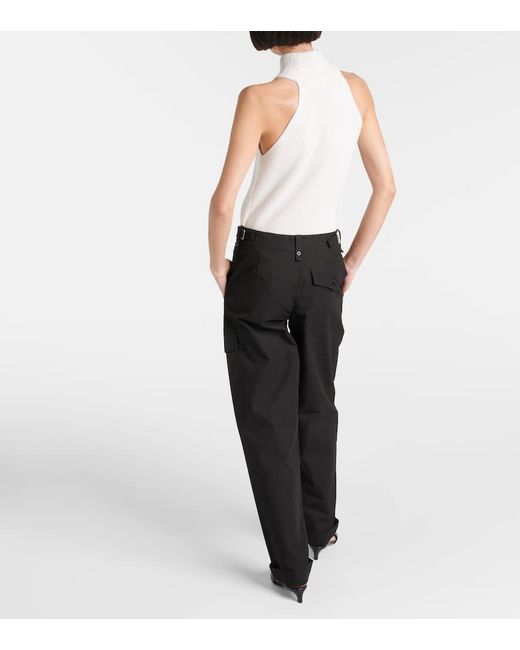 Proenza Schouler Black Octavia Cotton And Linen Straight Pants
