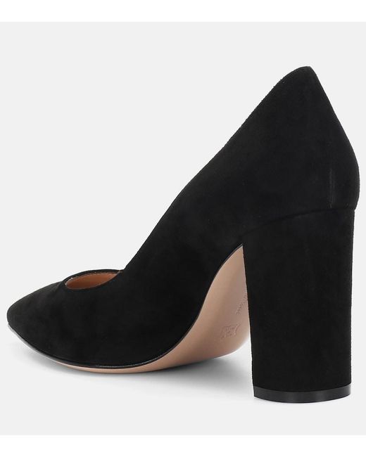 Gianvito Rossi Black Piper 85 Suede Pumps