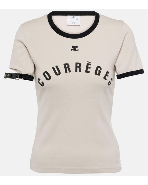 T-shirt en coton a logo Courreges en coloris Natural
