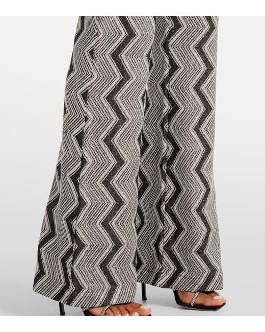 Missoni Gray Zig Zag Lame Wide-Leg Pants