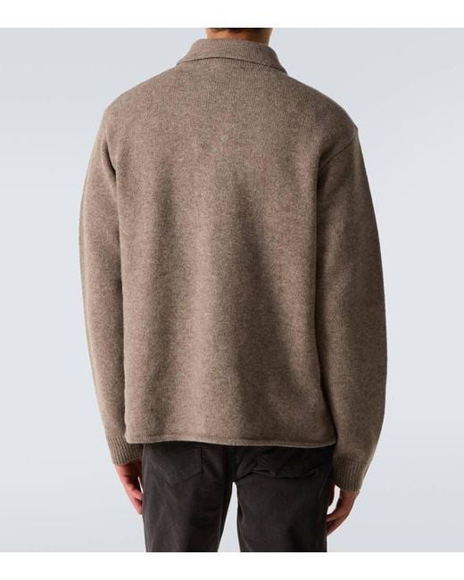 FRAME Natural Yak And Wool Cardigan for men
