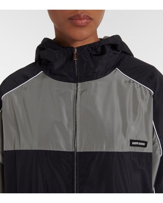 Miu Miu Black Oversize-Trainingsjacke