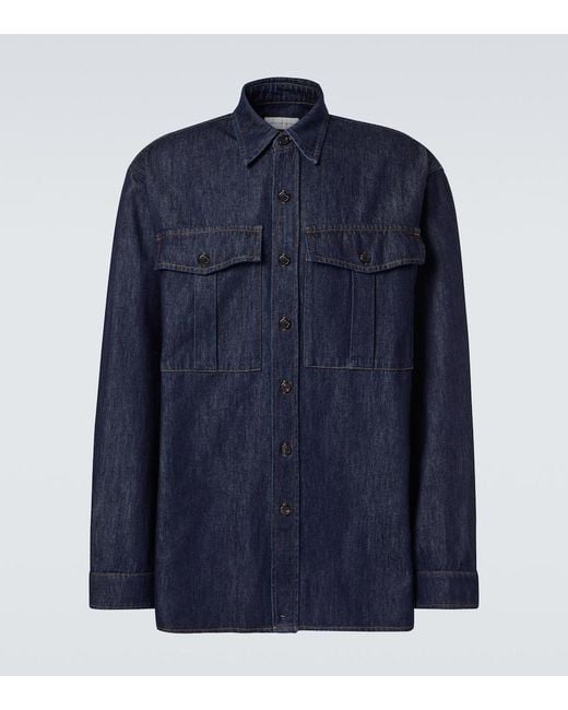 Dries Van Noten Blue Denim Shirt for men