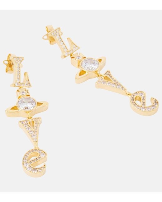 Vivienne Westwood White Roderica Crystal-embellished Earrings
