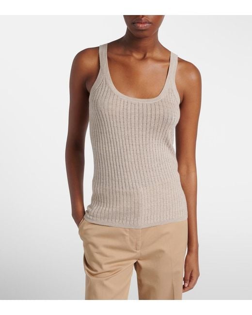 Gabriela Hearst Natural Nevin Cashmere And Silk Tank Top