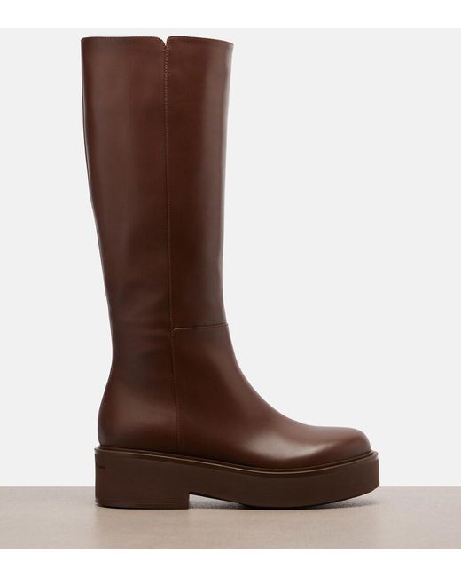 Gianvito Rossi Brown Hiro Leather Knee-High Boots