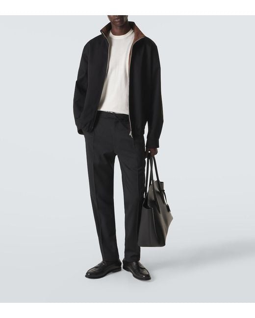 Lardini Black Virgin Wool Tapered Pants for men