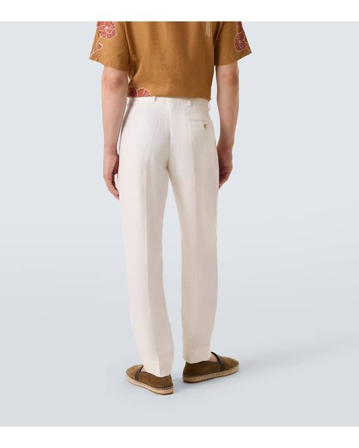 Pantalones Rectos Affonso De Lino Frescobol Carioca de hombre de color White