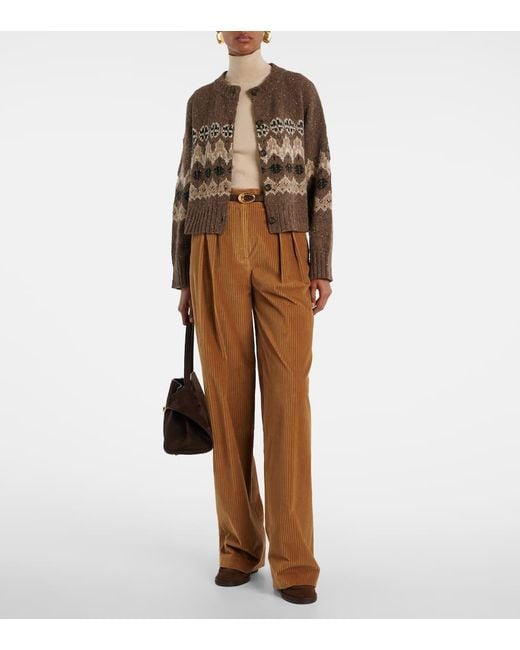Cardigan Cammie En Laine Melangee Altuzarra en coloris Brown