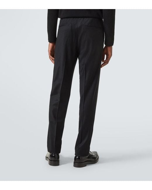 Lardini Black Wool And Cashmere Pants for men