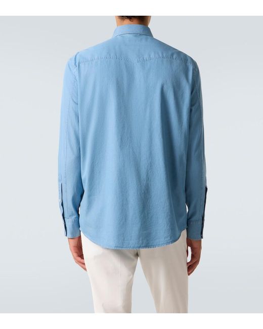 Zegna Blue Cotton Shirt for men