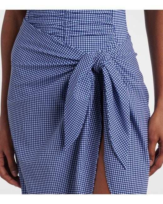 Karla Colletto Blue Gingham Beach Cover-Up