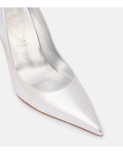 Christian Louboutin White Miss Z 100 Metallic Leather Pumps
