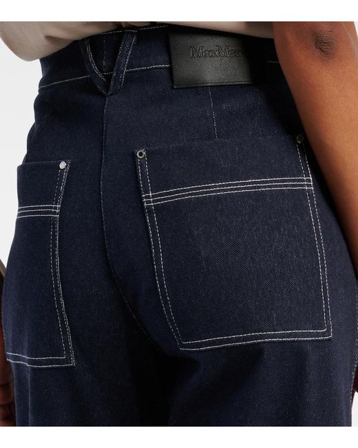 Max Mara Blue Zibello High-Rise Straight Jeans