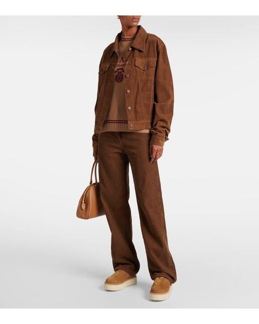 Prada Brown Evolve Shearling-Lined Suede Platform Mules