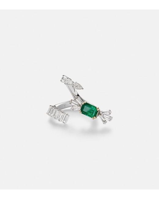 YEPREM Blue Reign Supreme 18Kt Ring With Diamonds And Emerald