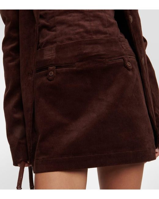 Minifalda Annette de pana Staud de color Brown