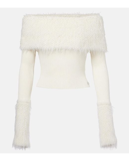 Jean Paul Gaultier White Ribbed-Knit Top
