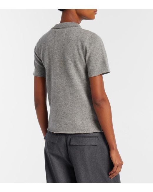 Extreme Cashmere Gray N°198 Salamander Cashmere-Blend Polo Shirt