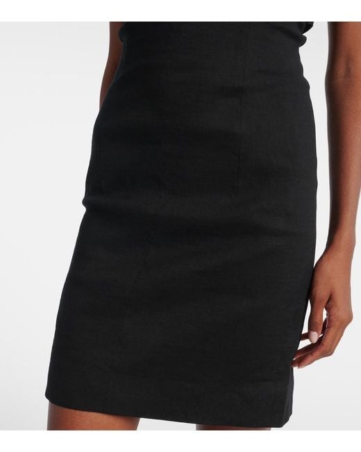 TOVE Black Dipti Linen And Cotton-Blend Minidress