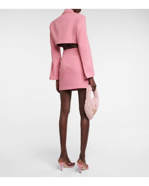 Blumarine Pink Cropped Crepe Blazer