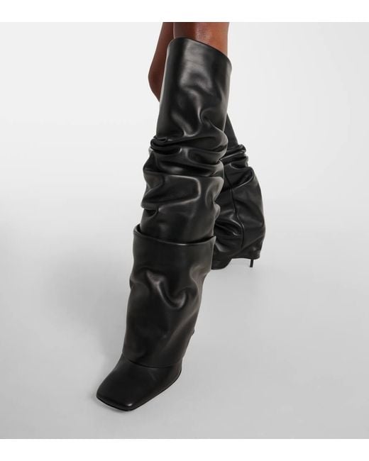 The Attico Black Stiefel Rea Aus Leder