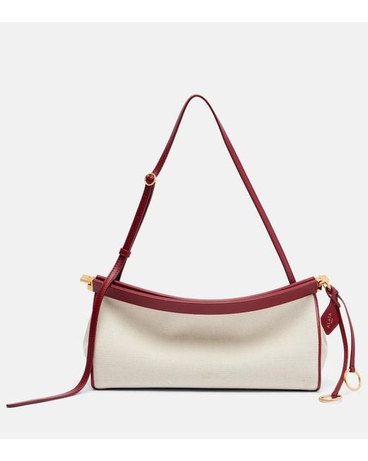 Alaïa Pink Le Click Medium Canvas Shoulder Bag