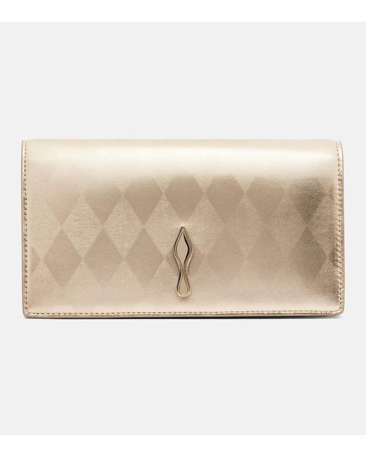 Christian Louboutin Natural Clutch Bettina Aus Metallic-Leder