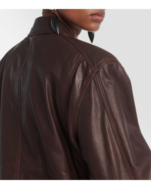 Saint Laurent Brown Leather Jacket