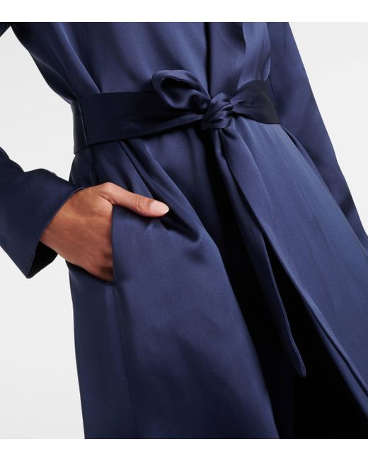 The Row Blue Paycen Silk Satin Coat
