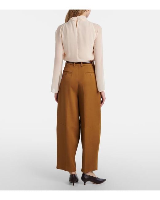 Altuzarra Brown Dash Cropped Barrel-Leg Pants