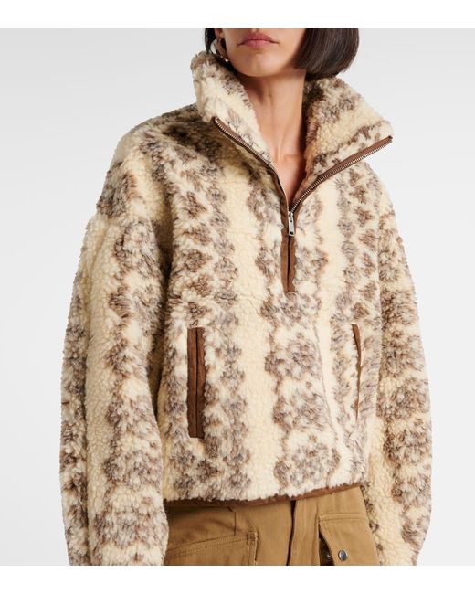 Pullover Marie Con Mezza Zip di Isabel Marant in Natural