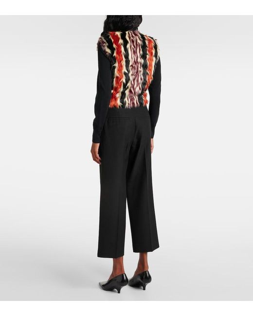 Missoni Red Striped Faux Fur Vest