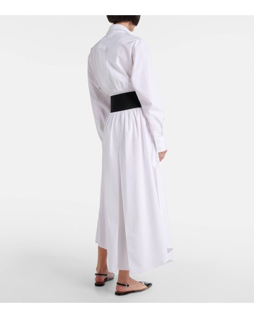 Alaïa White Cotton Poplin Shirt Dress