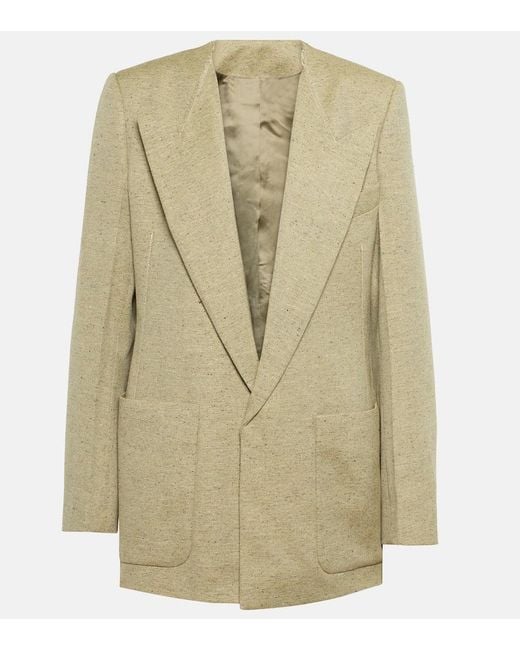 Victoria Beckham Natural Collarless Single Breasted Jacket