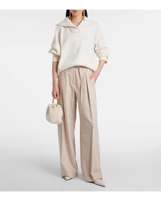 Jimmy Choo Natural Bon Bon Small Shearling Bucket Bag