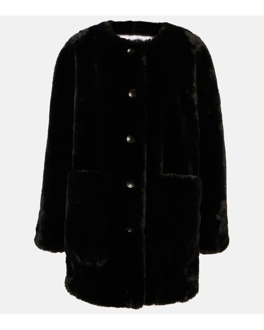 Proenza Schouler Black White Label Penelope Faux Fur Coat