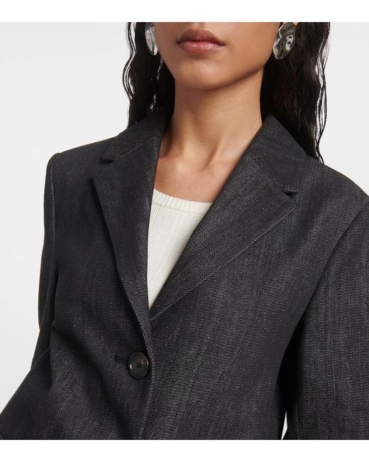 Max Mara Black Murano Chambray Blazer