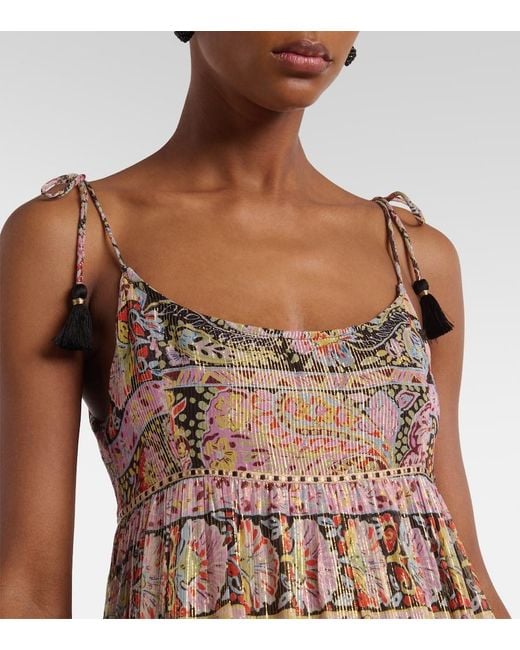 Rixo Multicolor Kamilah Floral Lame Maxi Dress