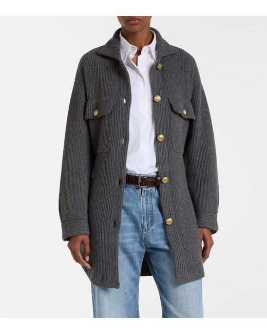 Brunello Cucinelli Gray Wool, Cashmere, And Silk Cardigan