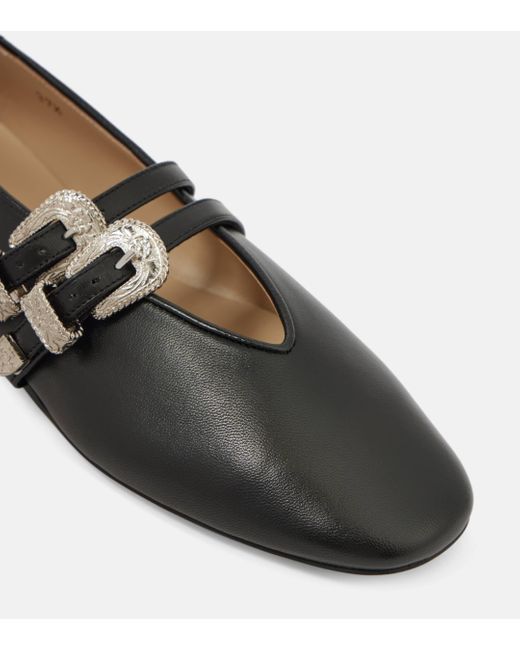 Le Monde Beryl Black Claudia Leather Ballet Flats