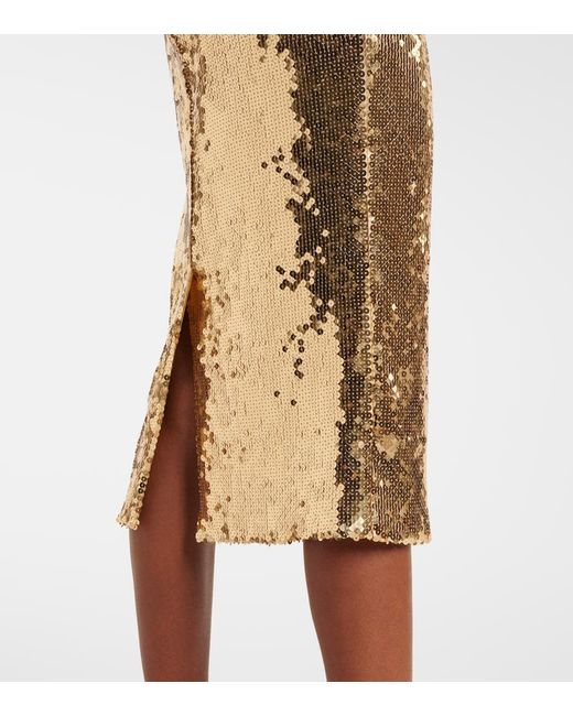 Dolce & Gabbana Metallic Sequined Midi Dress